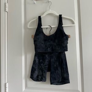 lululemon graphite grey bike short set